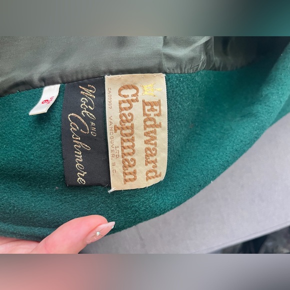 Vintage green wool & cashmere coat - Picture 3 of 4